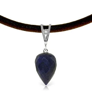 13.01 Carat 14K Solid White Gold Savoire Faire Sapphire Necklace