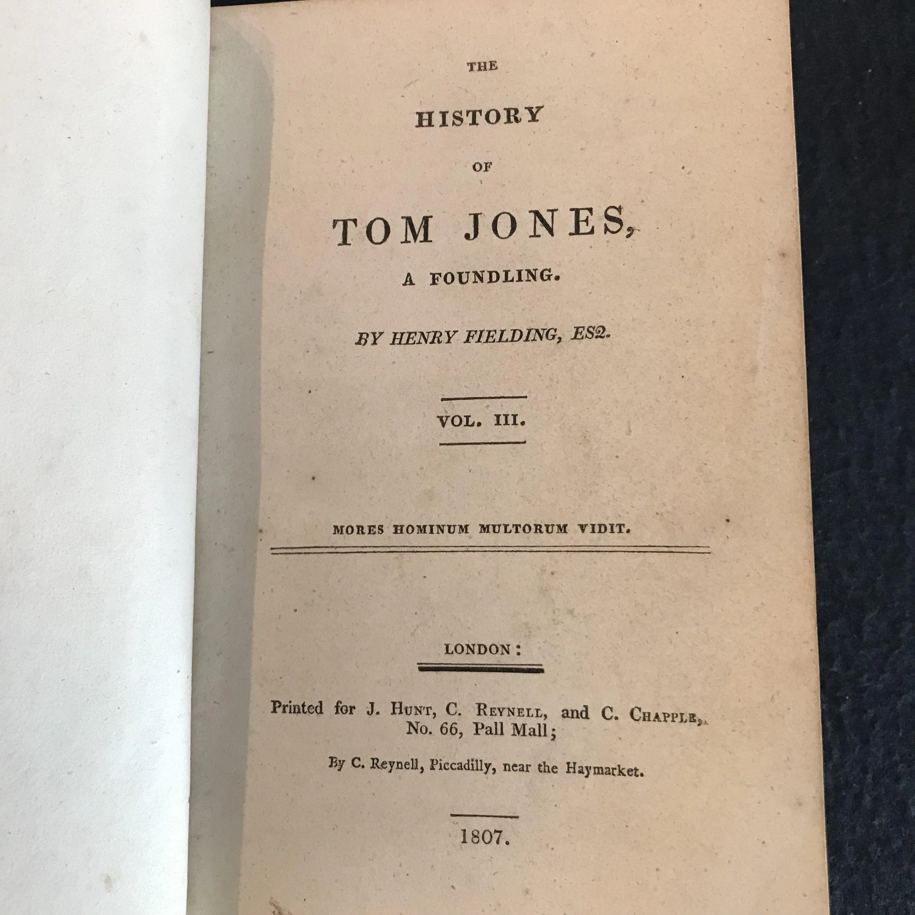 1807 British Tom Jones Book