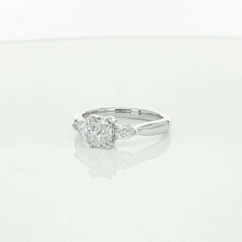 18ct White Gold 1.02ct Cushion Cut Diamond Ayla Ring