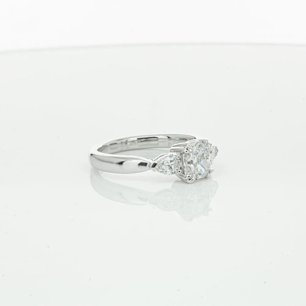 18ct White Gold 1.02ct Cushion Cut Diamond Ayla Ring