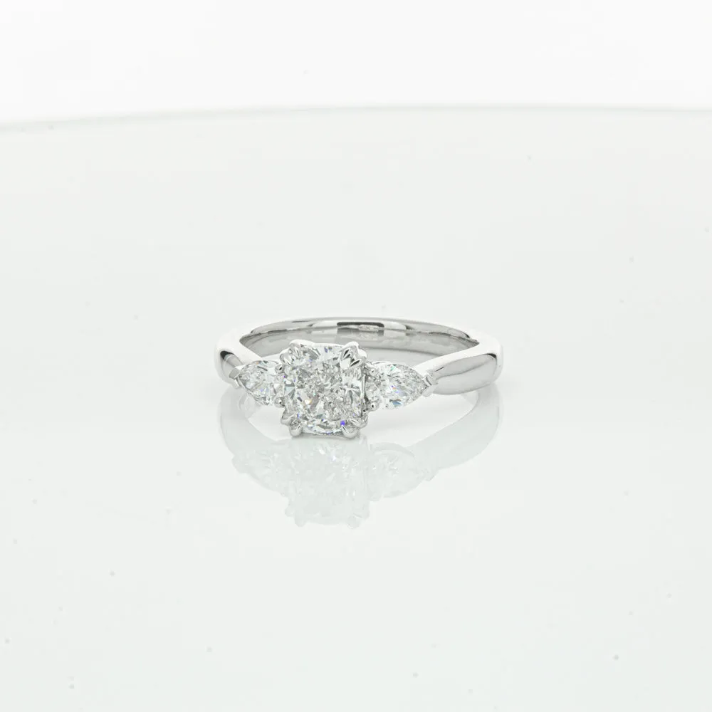 18ct White Gold 1.02ct Cushion Cut Diamond Ayla Ring