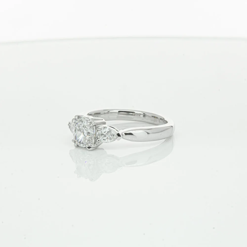 18ct White Gold 1.02ct Cushion Cut Diamond Ayla Ring