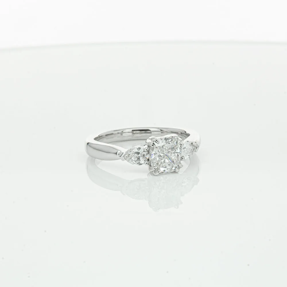 18ct White Gold 1.02ct Cushion Cut Diamond Ayla Ring