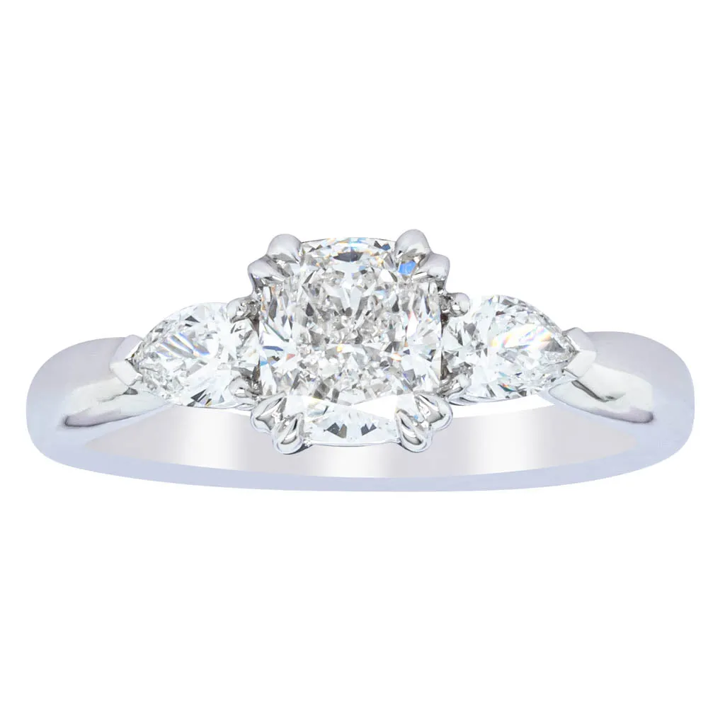 18ct White Gold 1.02ct Cushion Cut Diamond Ayla Ring