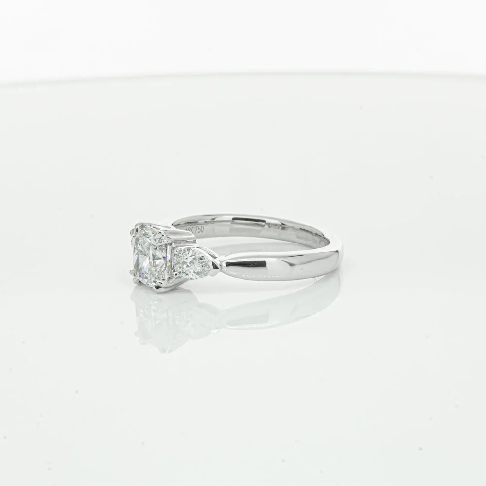 18ct White Gold 1.02ct Cushion Cut Diamond Ayla Ring