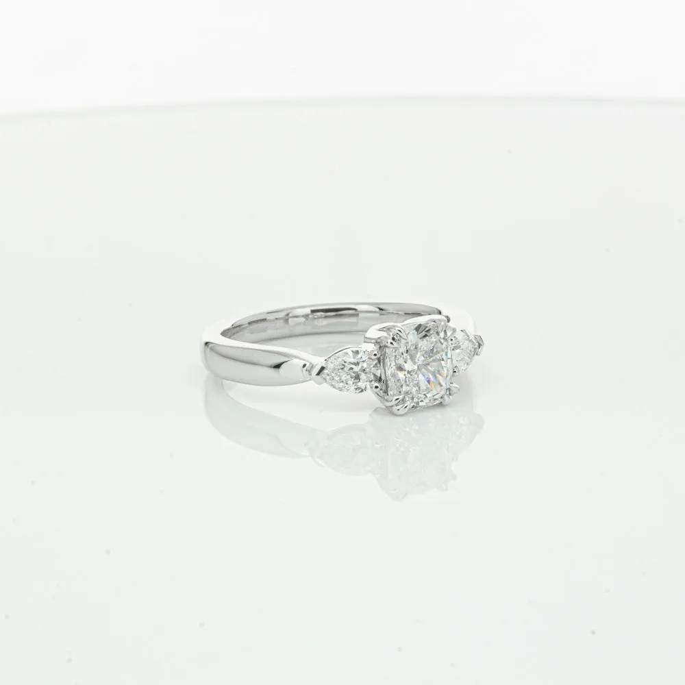 18ct White Gold 1.02ct Cushion Cut Diamond Ayla Ring