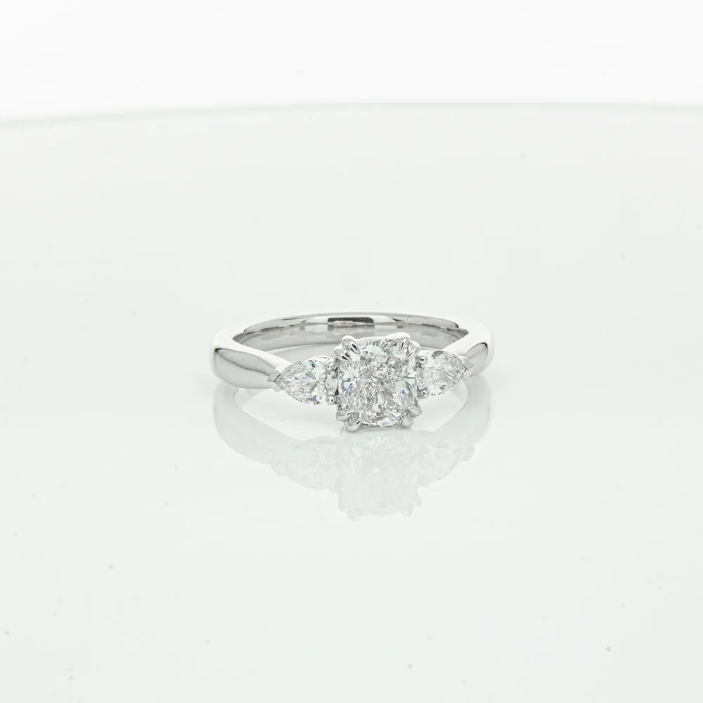 18ct White Gold 1.02ct Cushion Cut Diamond Ayla Ring