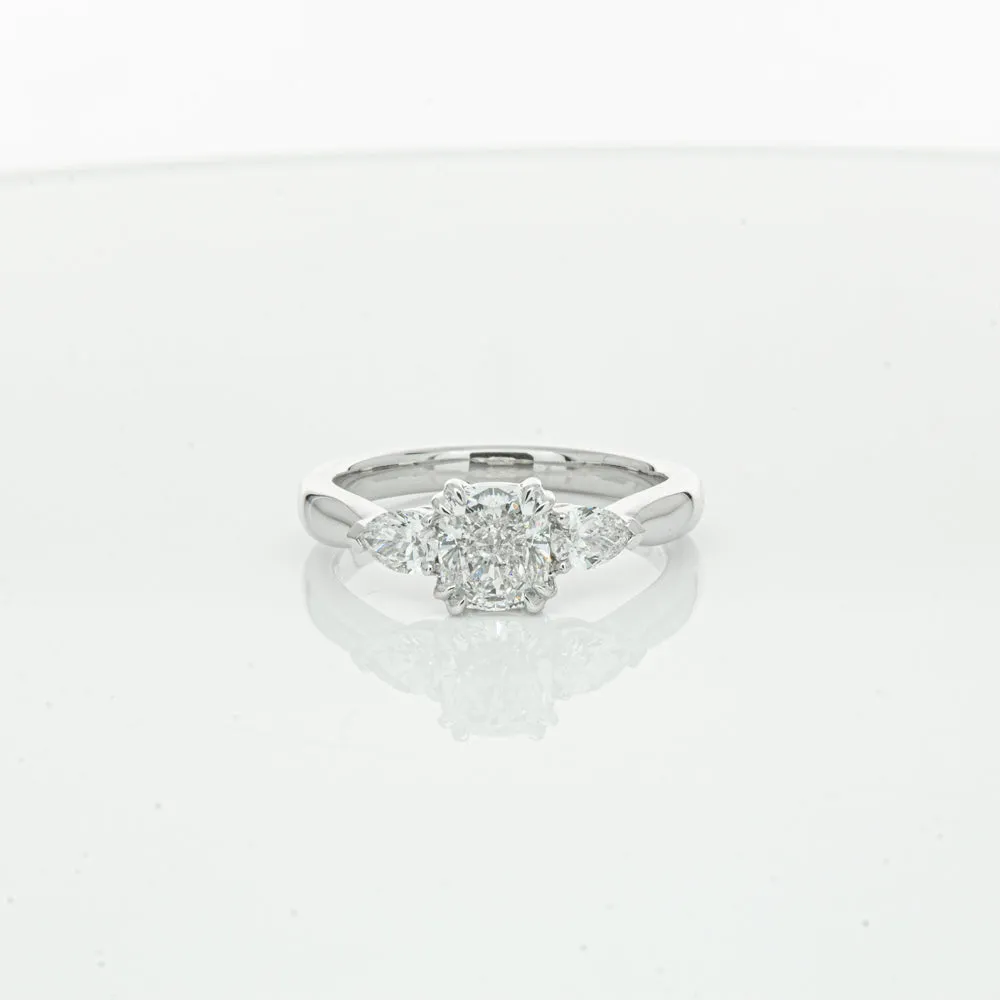 18ct White Gold 1.02ct Cushion Cut Diamond Ayla Ring