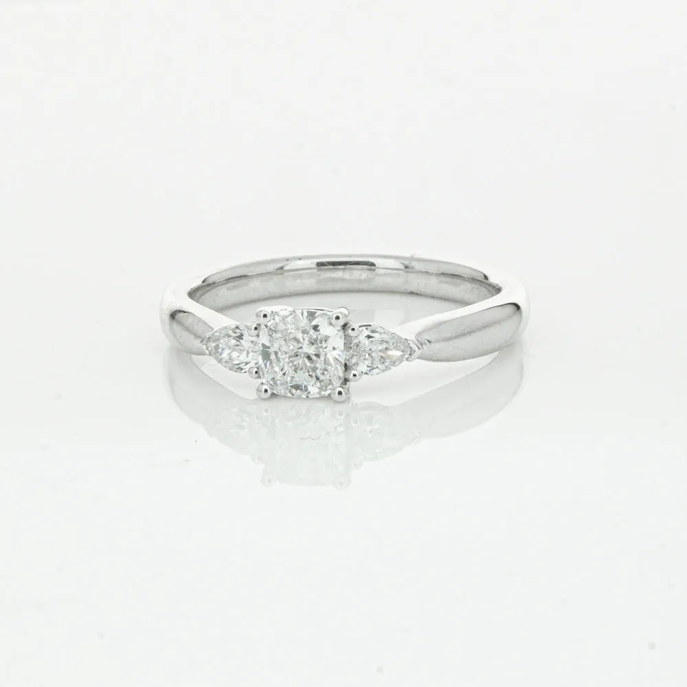 18ct White Gold .50ct Cushion Cut Diamond Ayla Ring