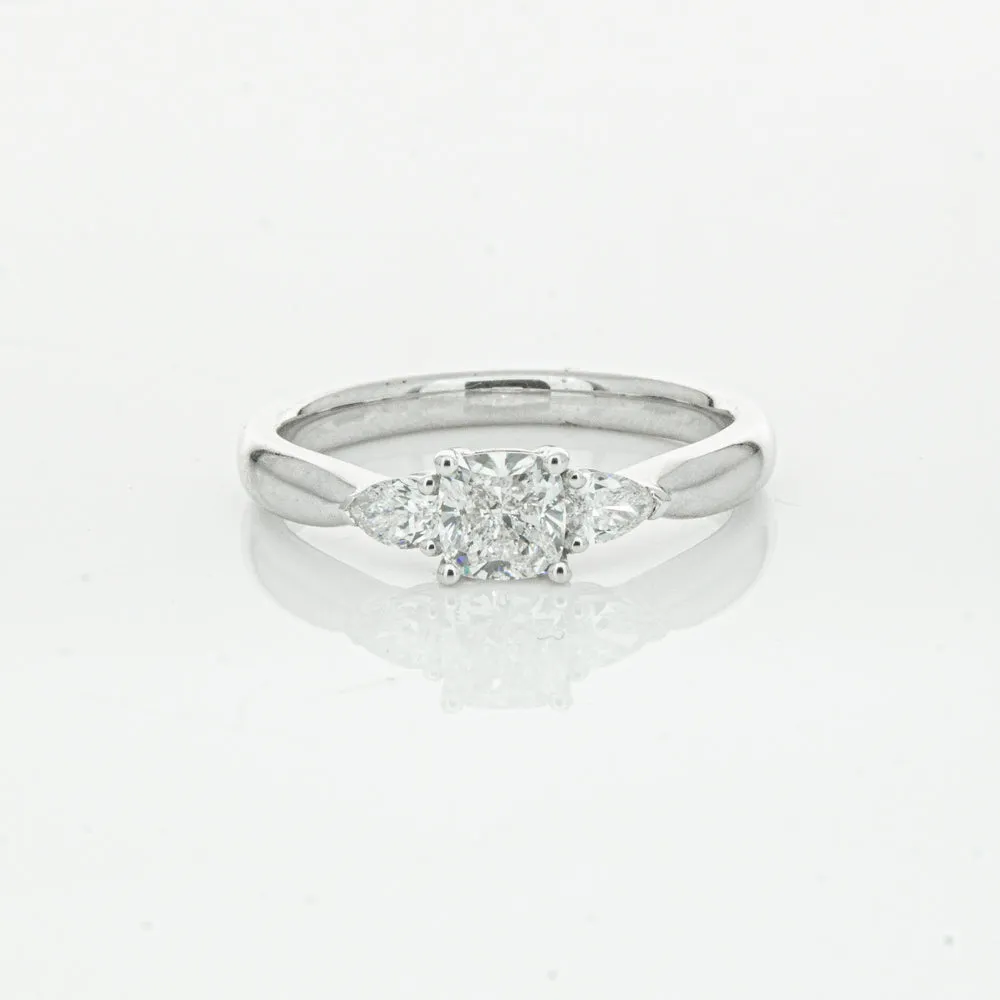 18ct White Gold .50ct Cushion Cut Diamond Ayla Ring