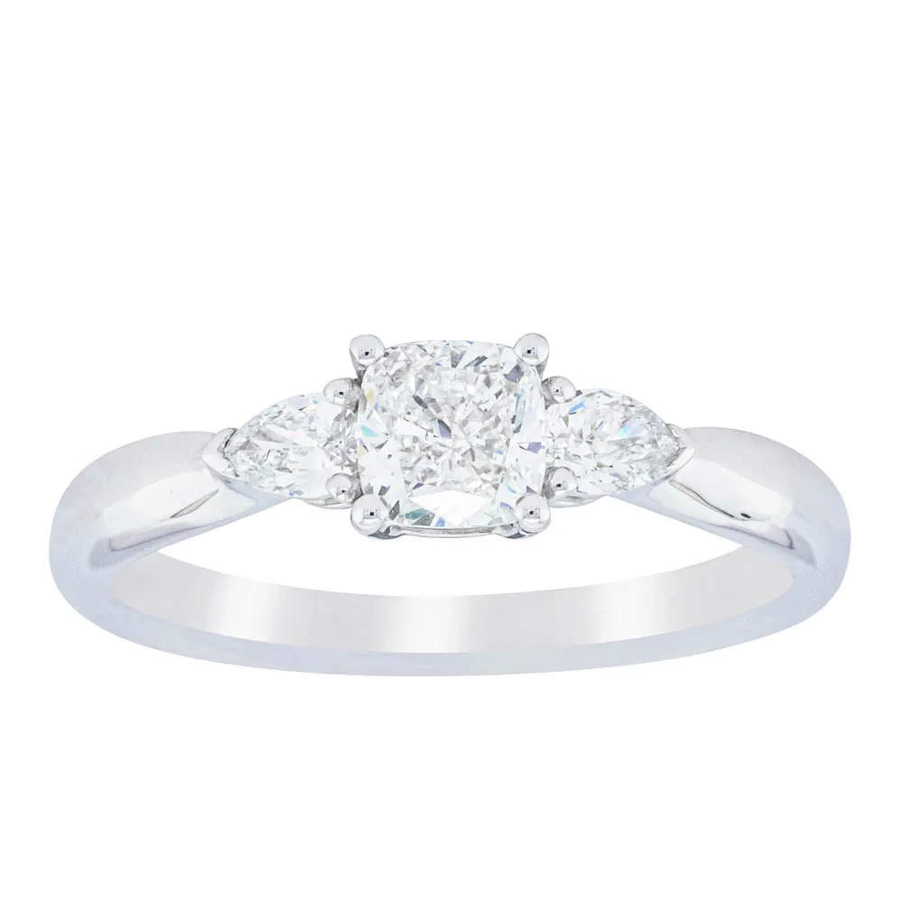 18ct White Gold .50ct Cushion Cut Diamond Ayla Ring