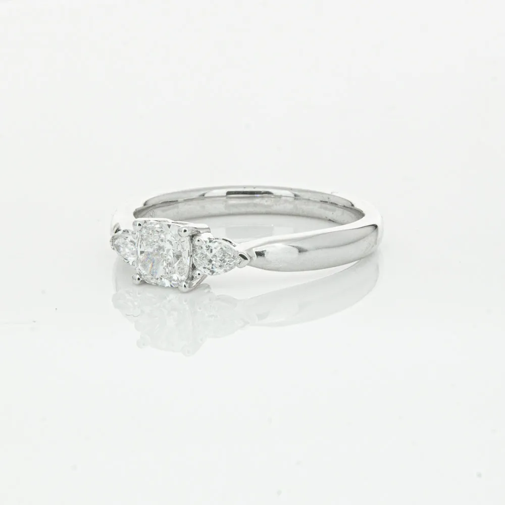 18ct White Gold .50ct Cushion Cut Diamond Ayla Ring