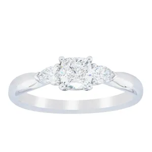 18ct White Gold .50ct Cushion Cut Diamond Ayla Ring