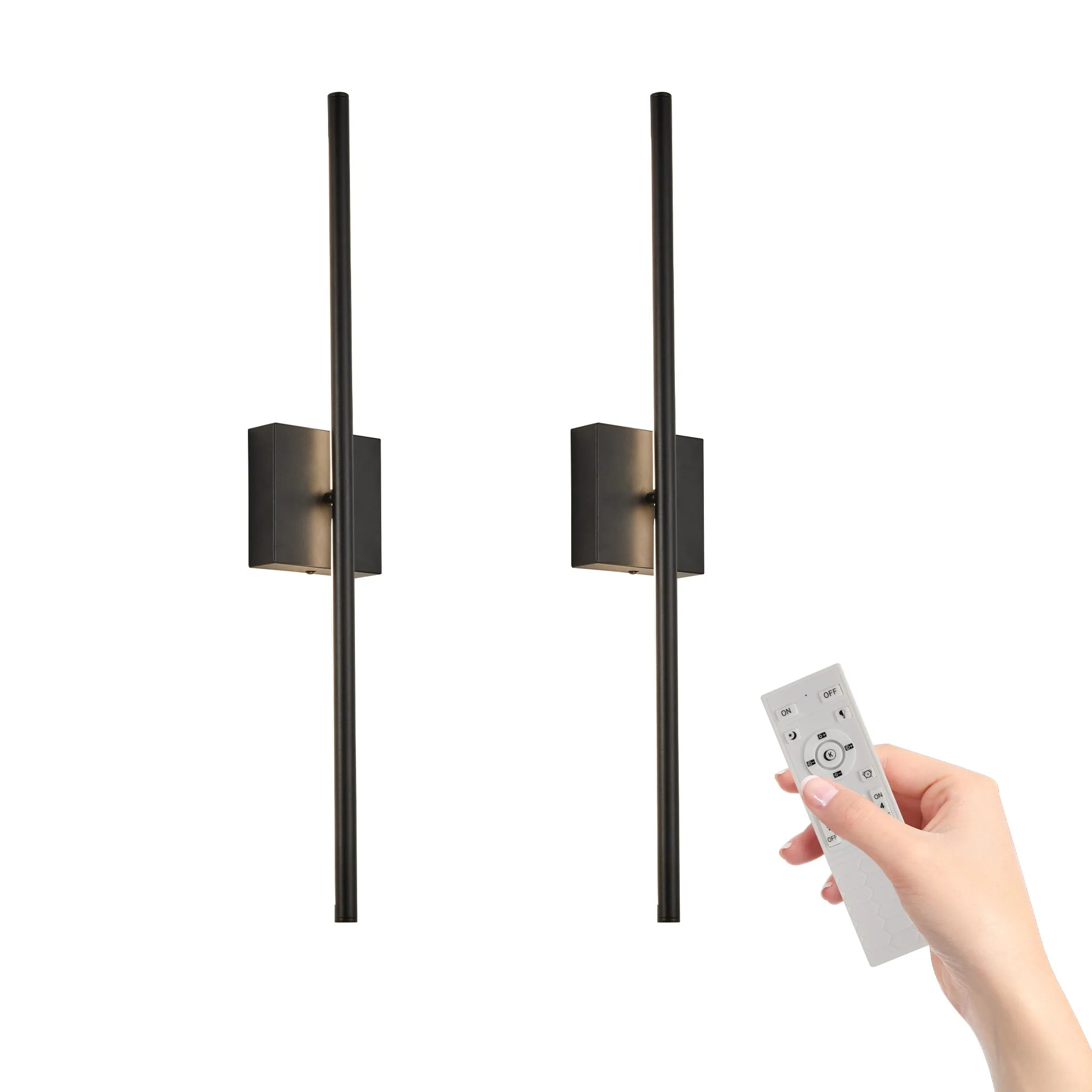 2-Pack Modern LED Wall Sconce, Minimalist Indoor Light, Black Matte Finish for Living Room, Bedroom, Hallway, Hotel