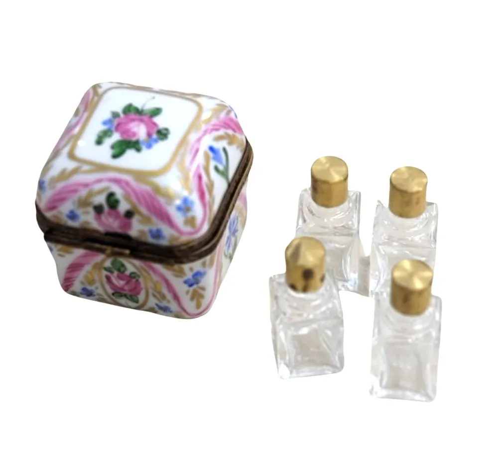 4 Perfume Pink Roses in Square