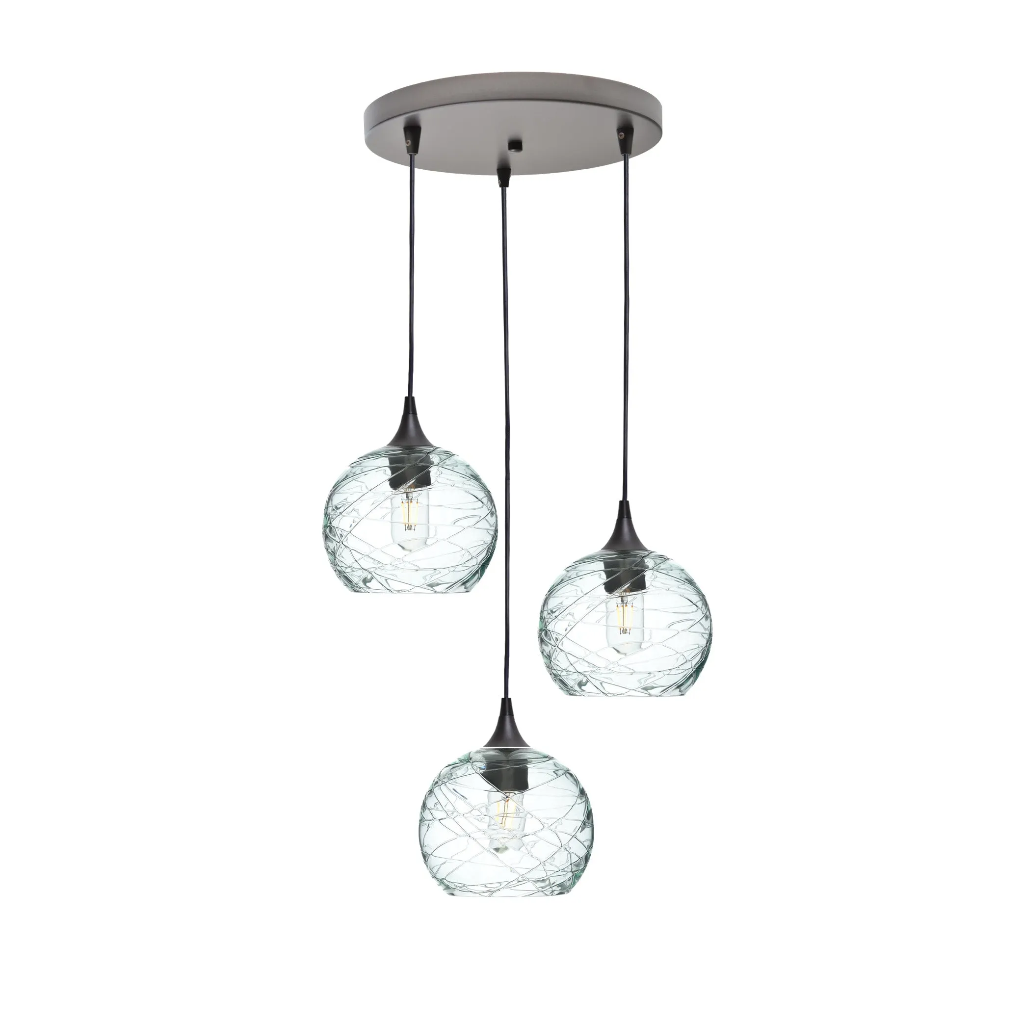 767 Spun: 3 Pendant Cascade Chandelier