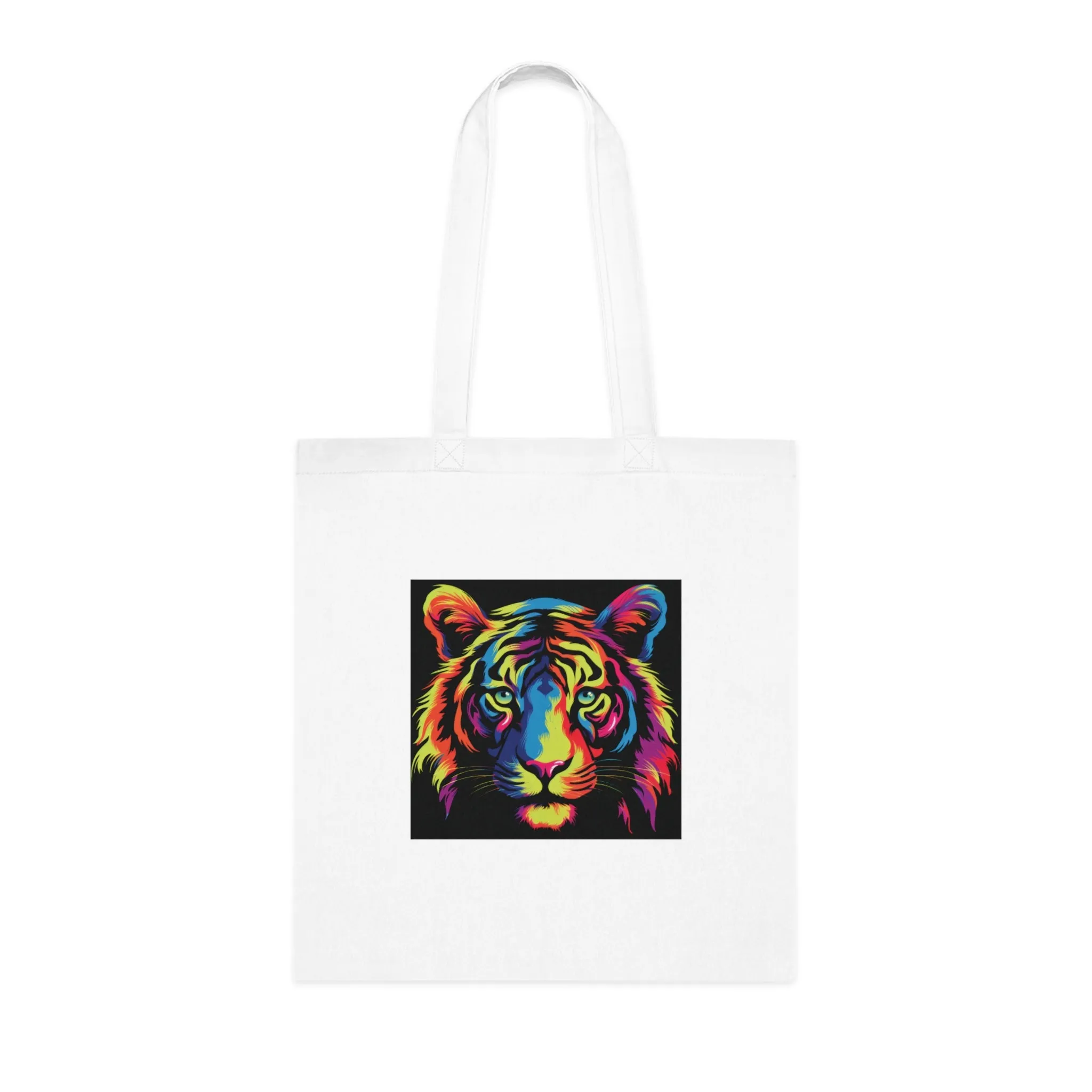 Abstract Tiger Printed Canvas Tote Bag