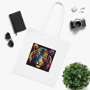 Abstract Tiger Printed Canvas Tote Bag