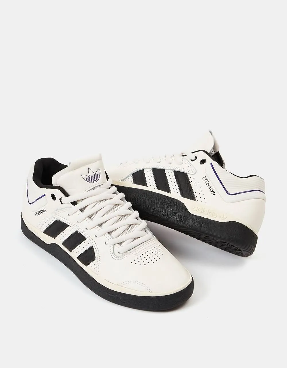 adidas Tyshawn Skate Shoes - Cloud White/Core Black/Collegiate Purple