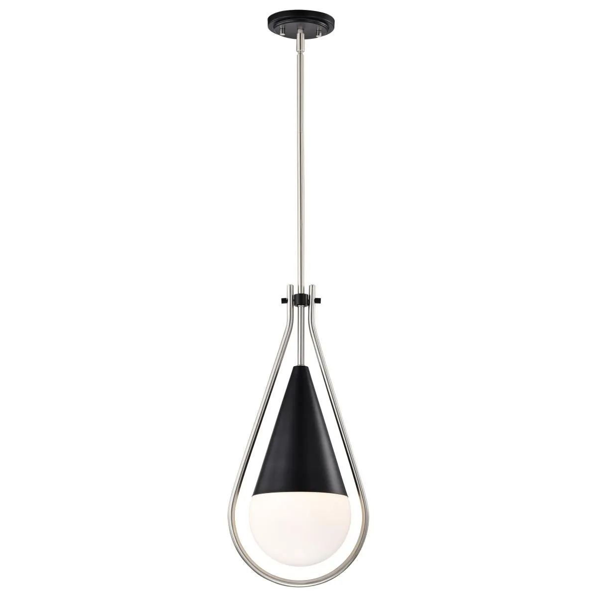 Admiral 10 in. Pendant Light Matte Black and Brushed Nickel Finish