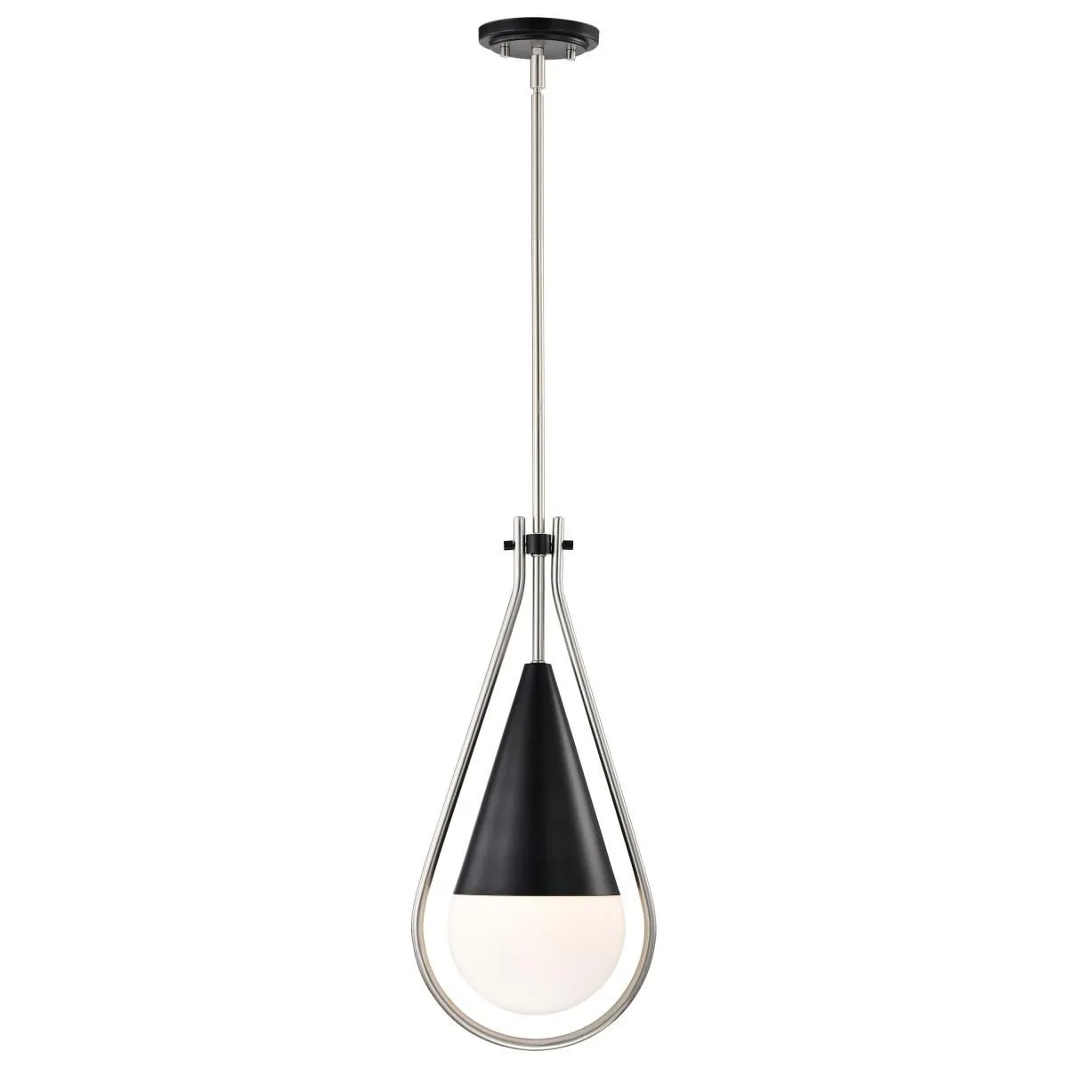 Admiral 10 in. Pendant Light Matte Black and Brushed Nickel Finish