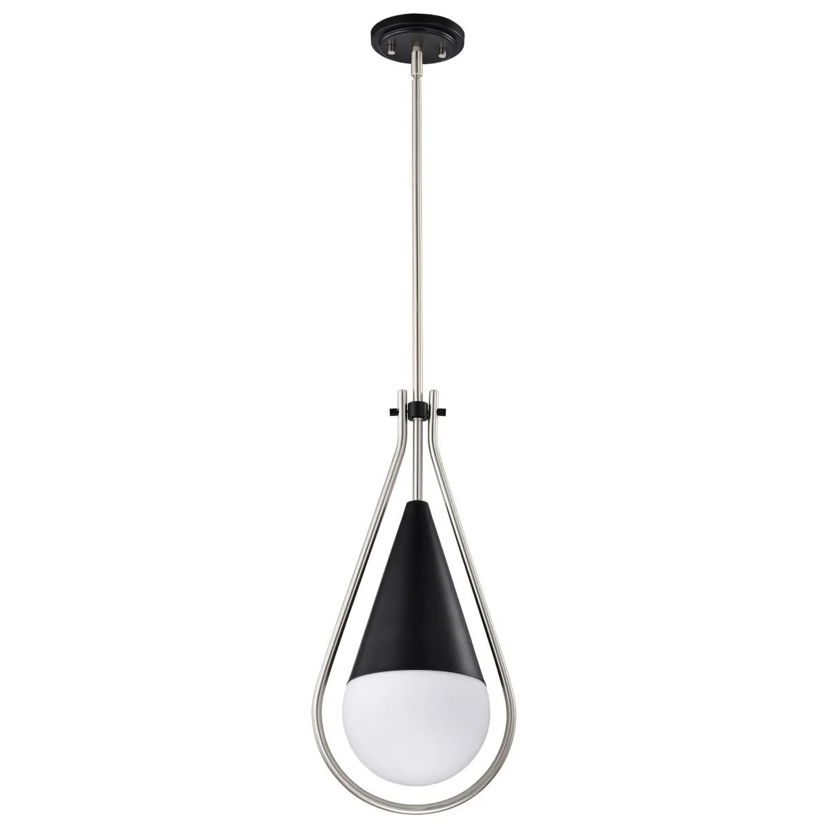 Admiral 10 in. Pendant Light Matte Black and Brushed Nickel Finish