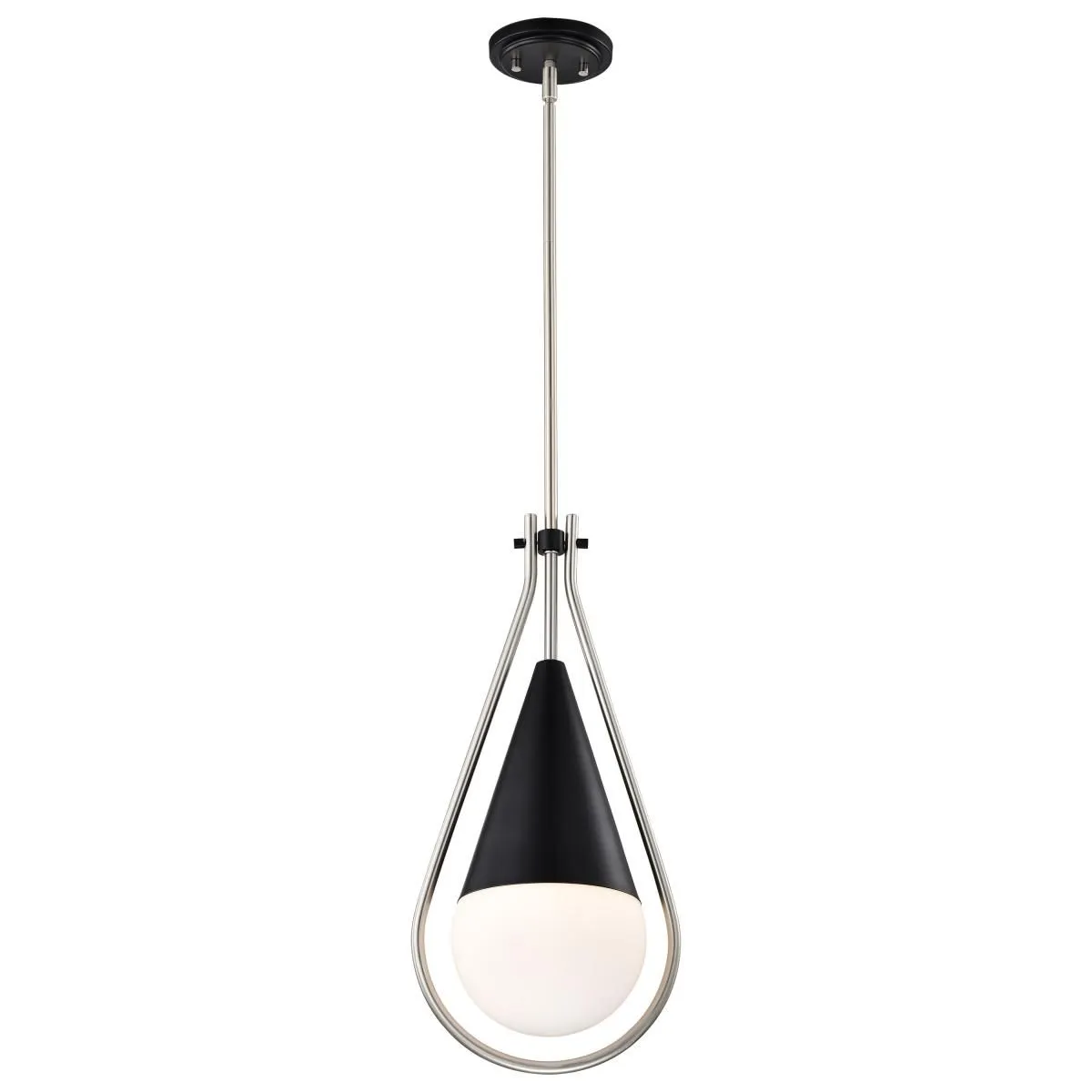 Admiral 10 in. Pendant Light Matte Black and Brushed Nickel Finish