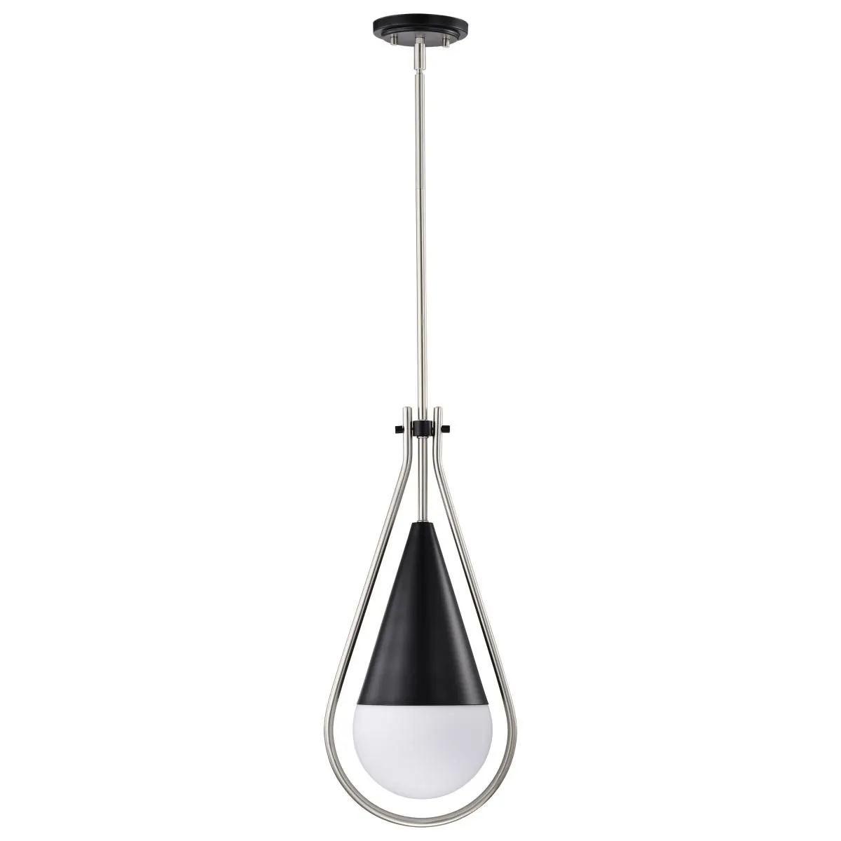 Admiral 10 in. Pendant Light Matte Black and Brushed Nickel Finish