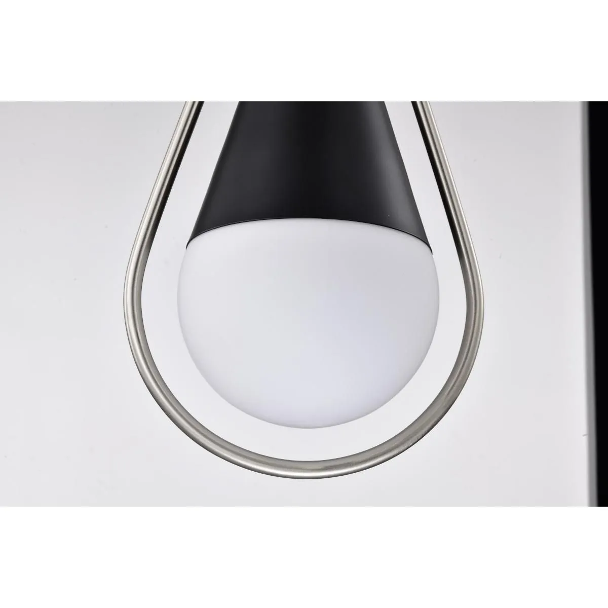 Admiral 10 in. Pendant Light Matte Black and Brushed Nickel Finish