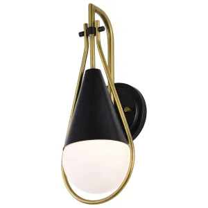 Admiral 15 in. Wall Sconce Matte Black and Natural Brass Finish