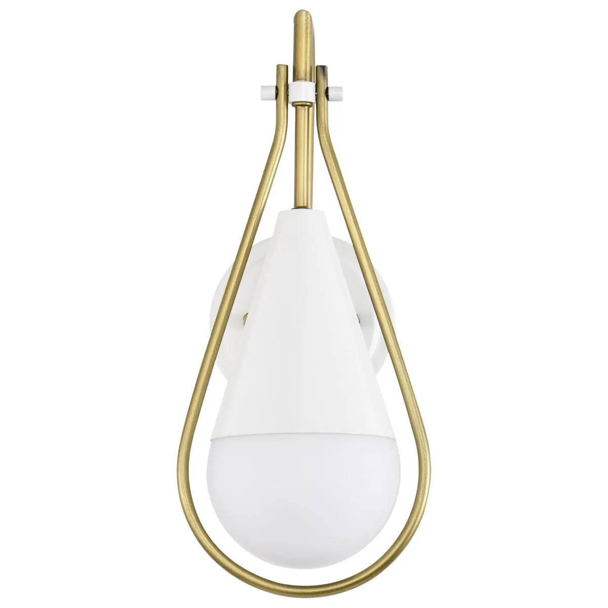 Admiral 15 in. Wall Sconce Matte White and Natural Brass Finish