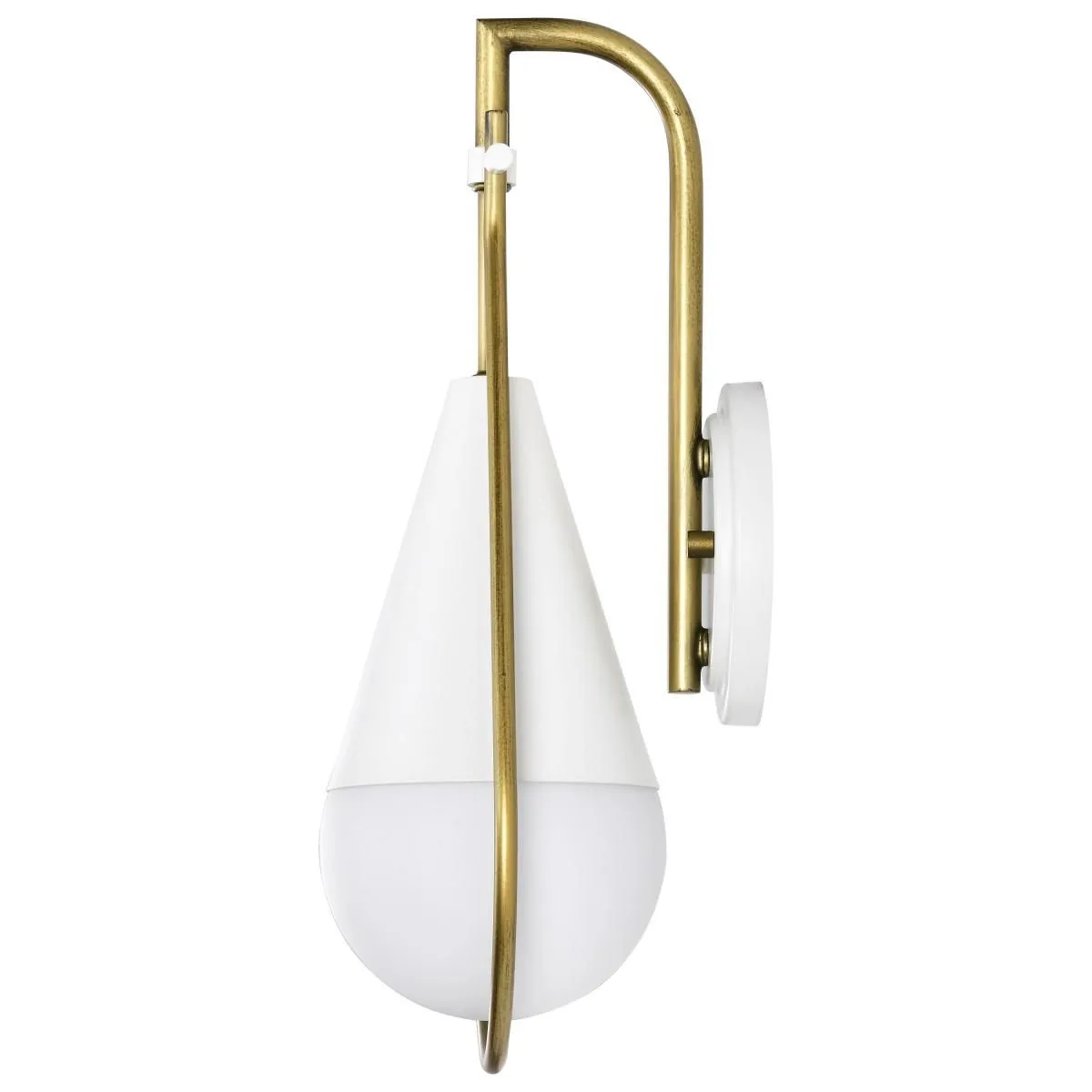 Admiral 15 in. Wall Sconce Matte White and Natural Brass Finish