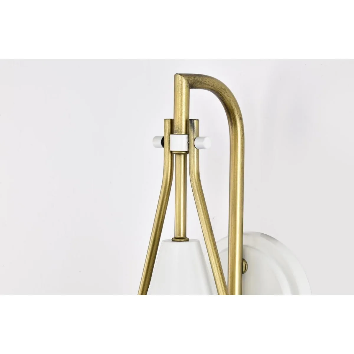 Admiral 15 in. Wall Sconce Matte White and Natural Brass Finish