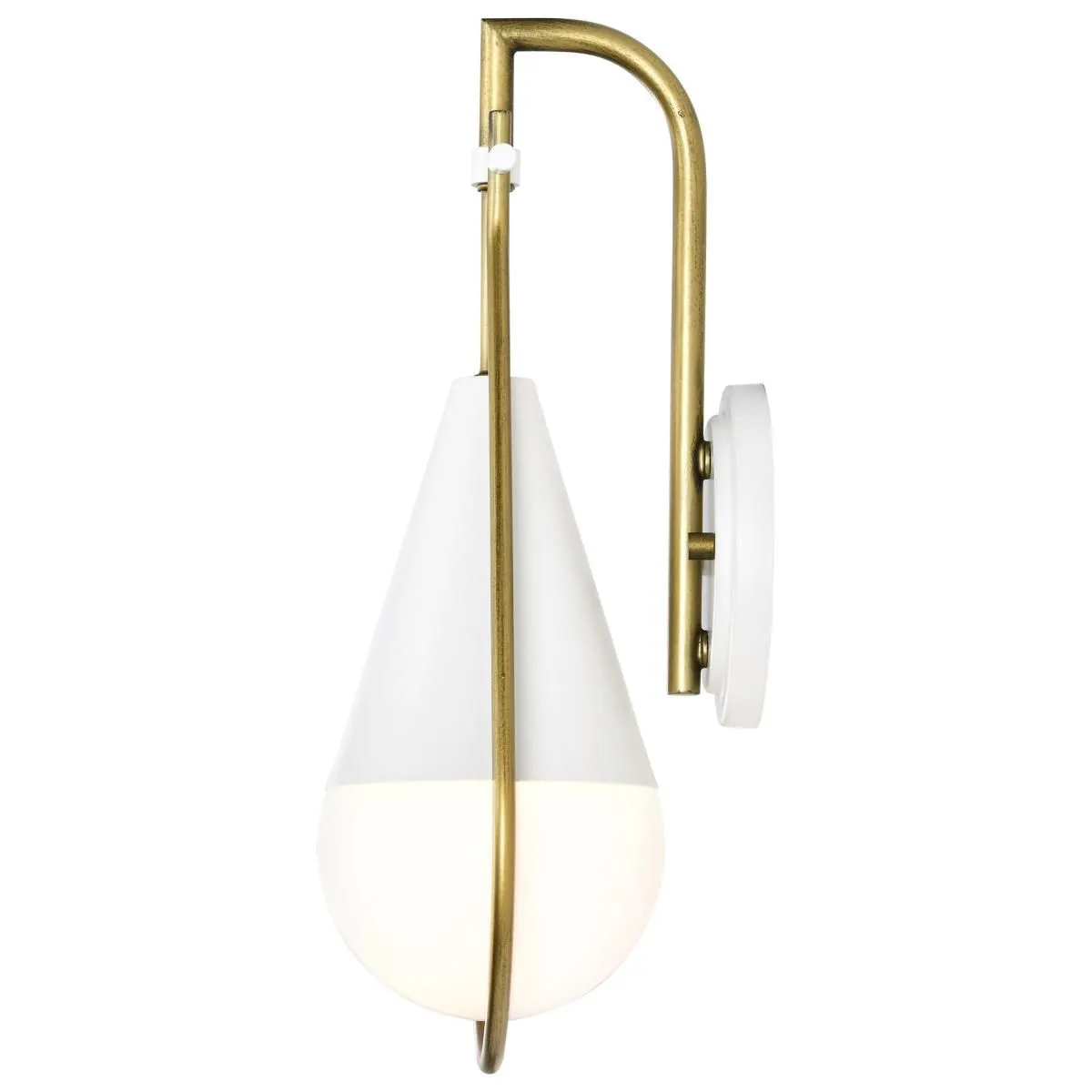 Admiral 15 in. Wall Sconce Matte White and Natural Brass Finish