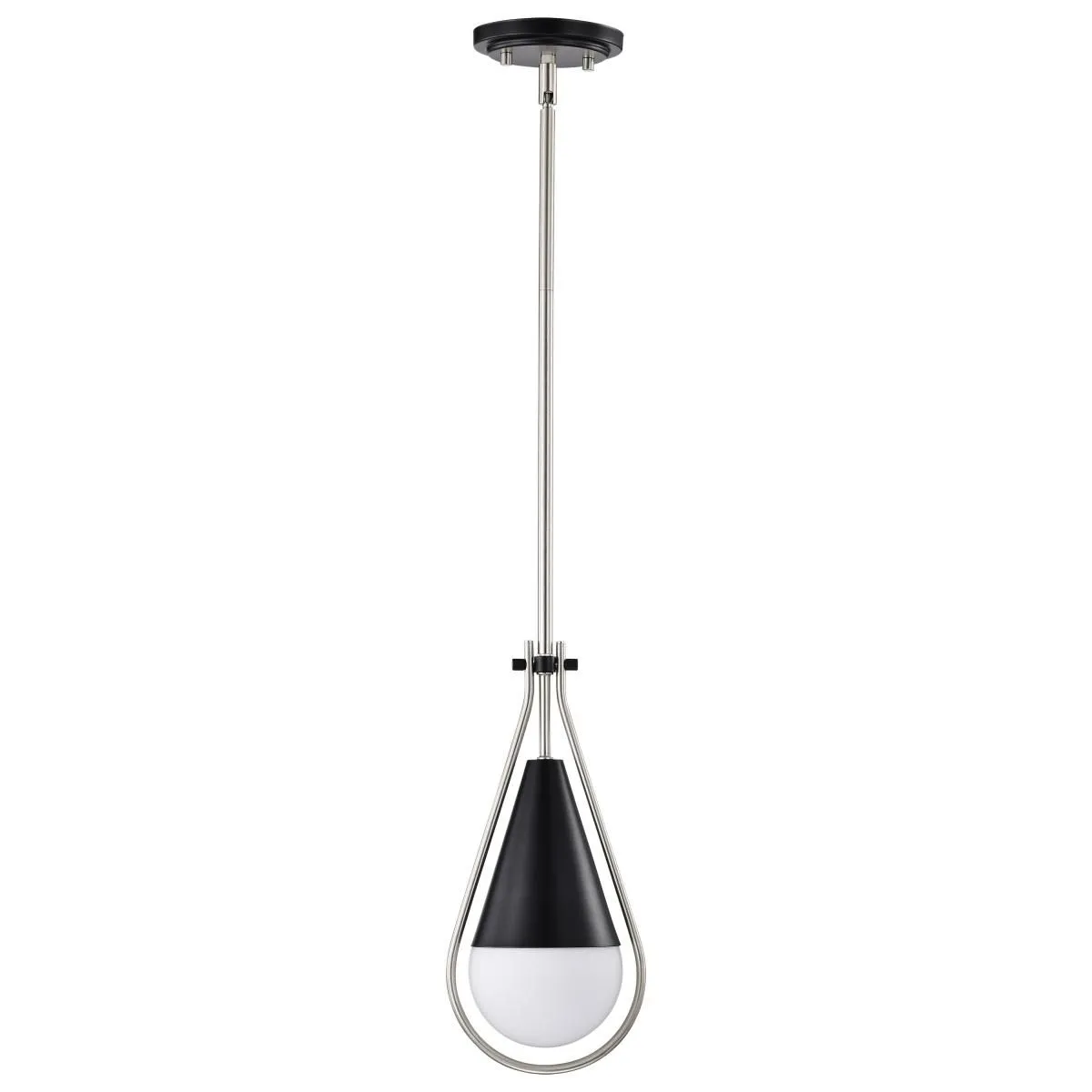 Admiral 7 in. Pendant Light Matte Black and Brushed Nickel Finish