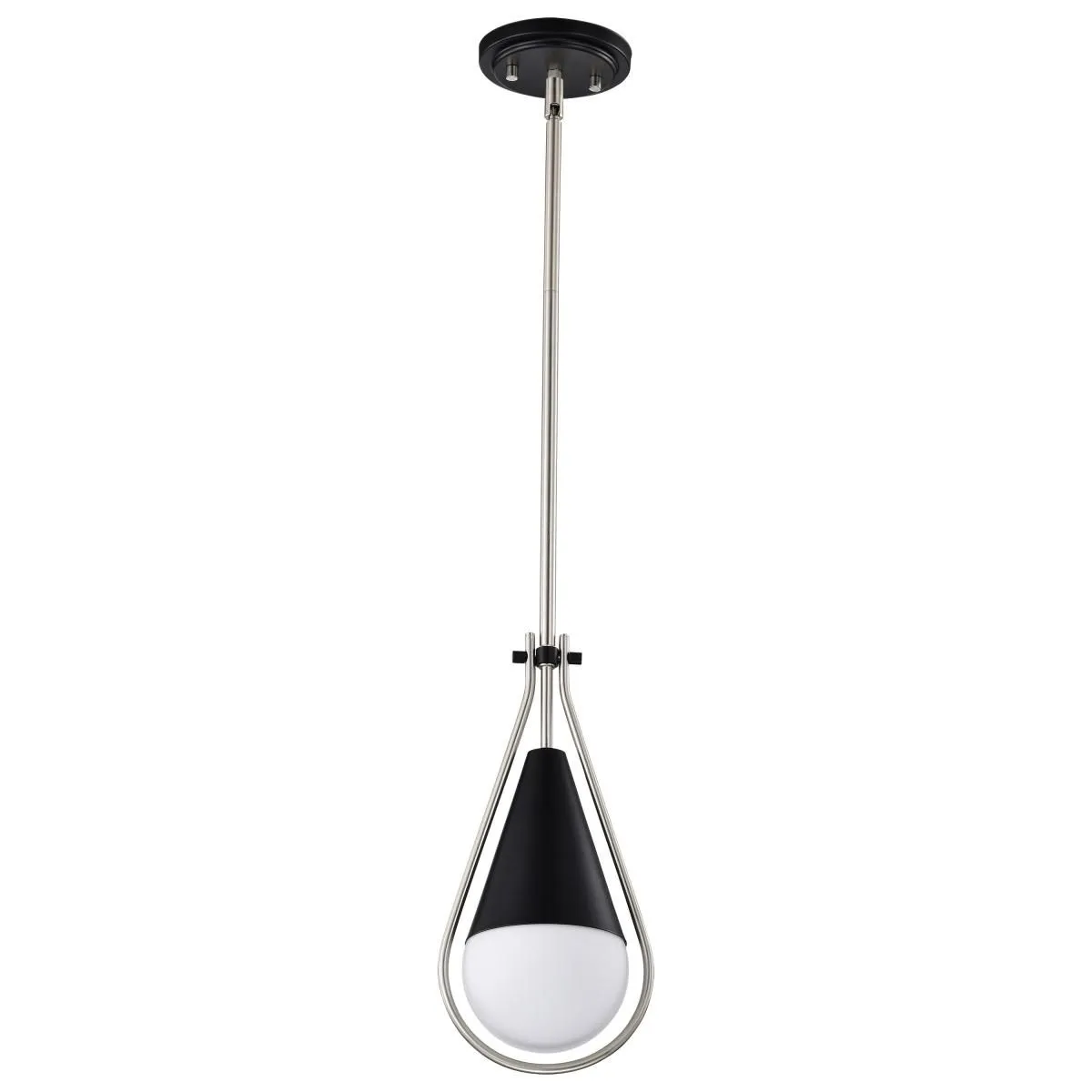 Admiral 7 in. Pendant Light Matte Black and Brushed Nickel Finish