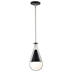 Admiral 7 in. Pendant Light Matte Black and Brushed Nickel Finish