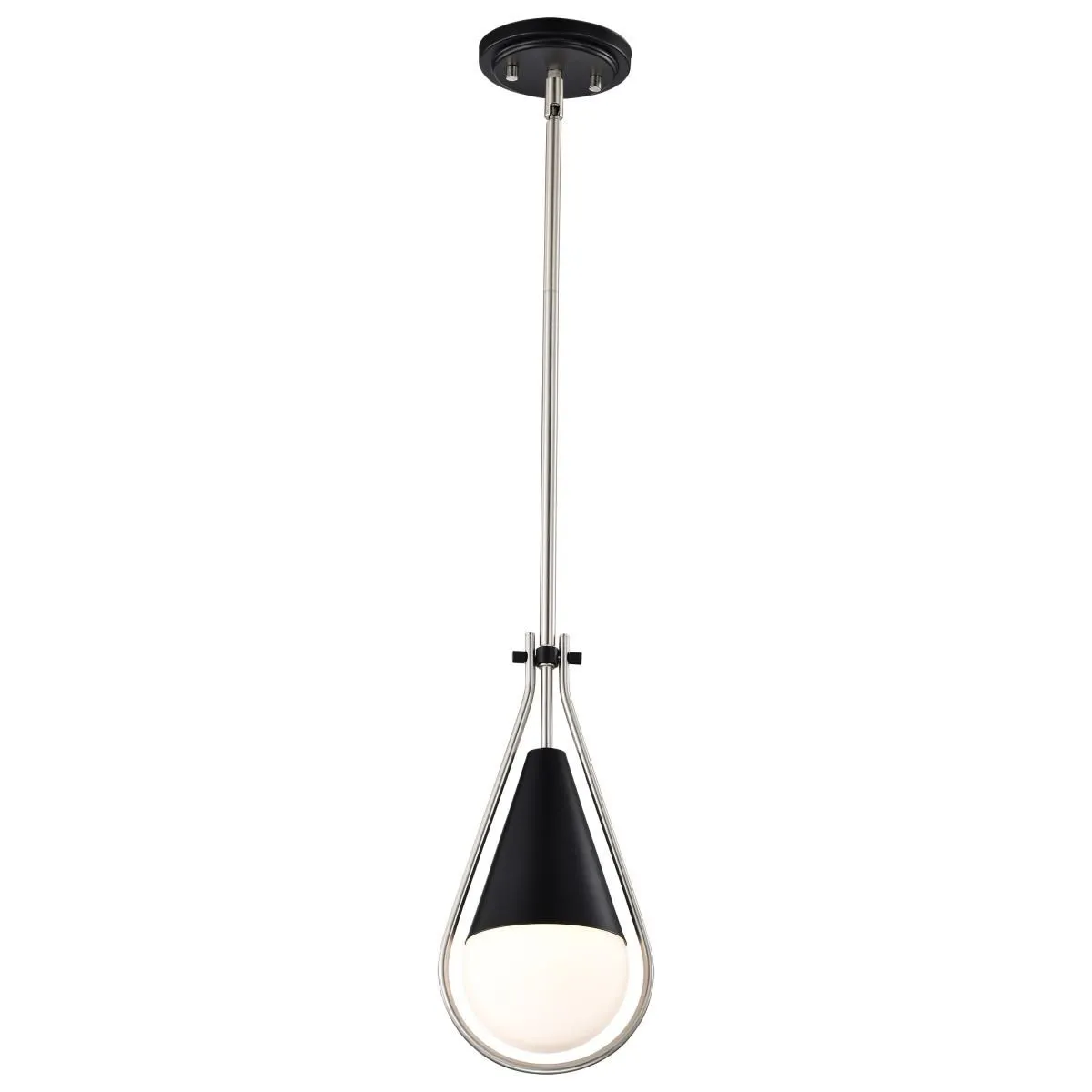 Admiral 7 in. Pendant Light Matte Black and Brushed Nickel Finish