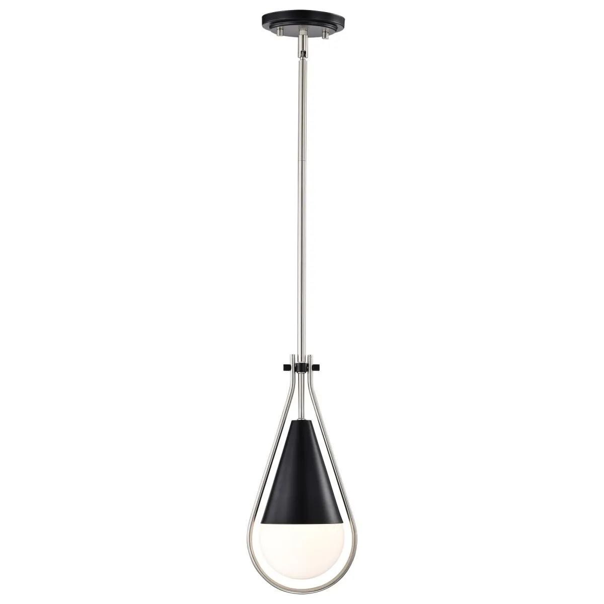 Admiral 7 in. Pendant Light Matte Black and Brushed Nickel Finish