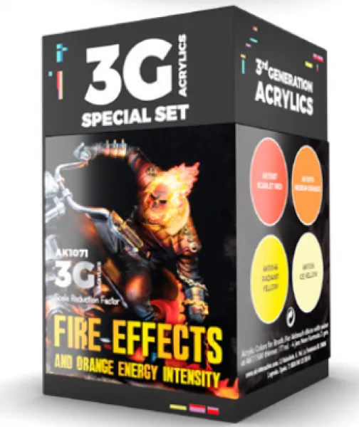 AK-Interactive: 3rd Gen Acrylics - Wargame Colors Fire Effects Set