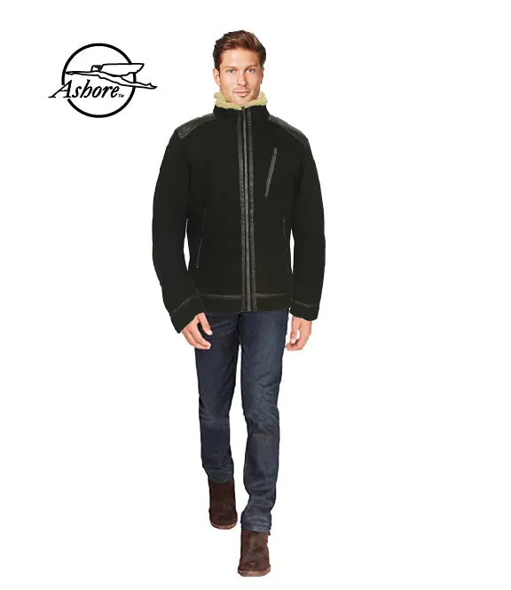 ASHORE MENS BLACK WIND/RAIN PROOF SWEATER DRIVERS JACKET