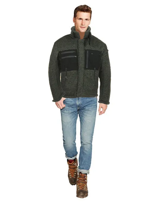 ASHORE MENS MELANGE WIND/RAIN PROOF SWEATER MIDWEIGHT JACKET