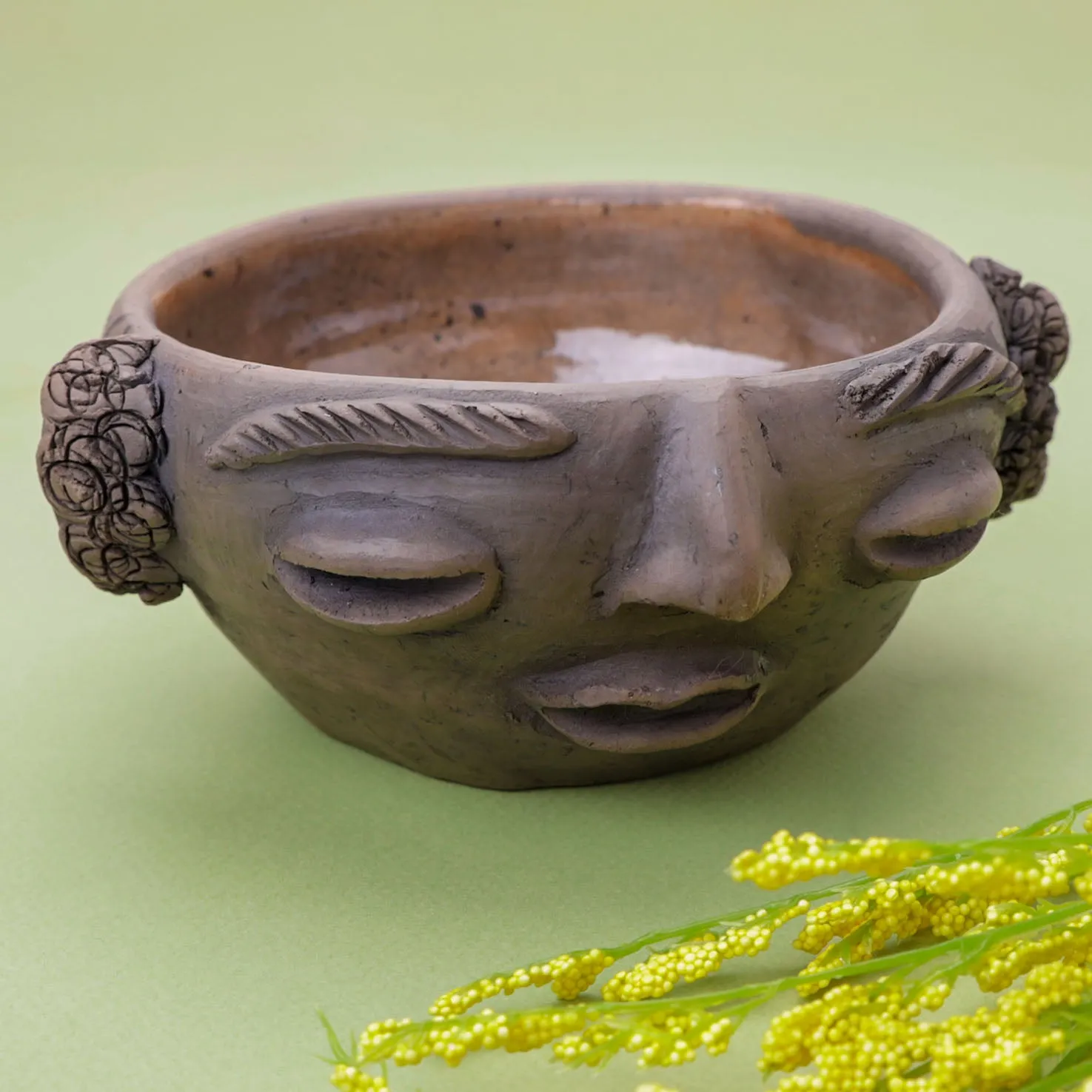 Atzompa Face Clay Bowl