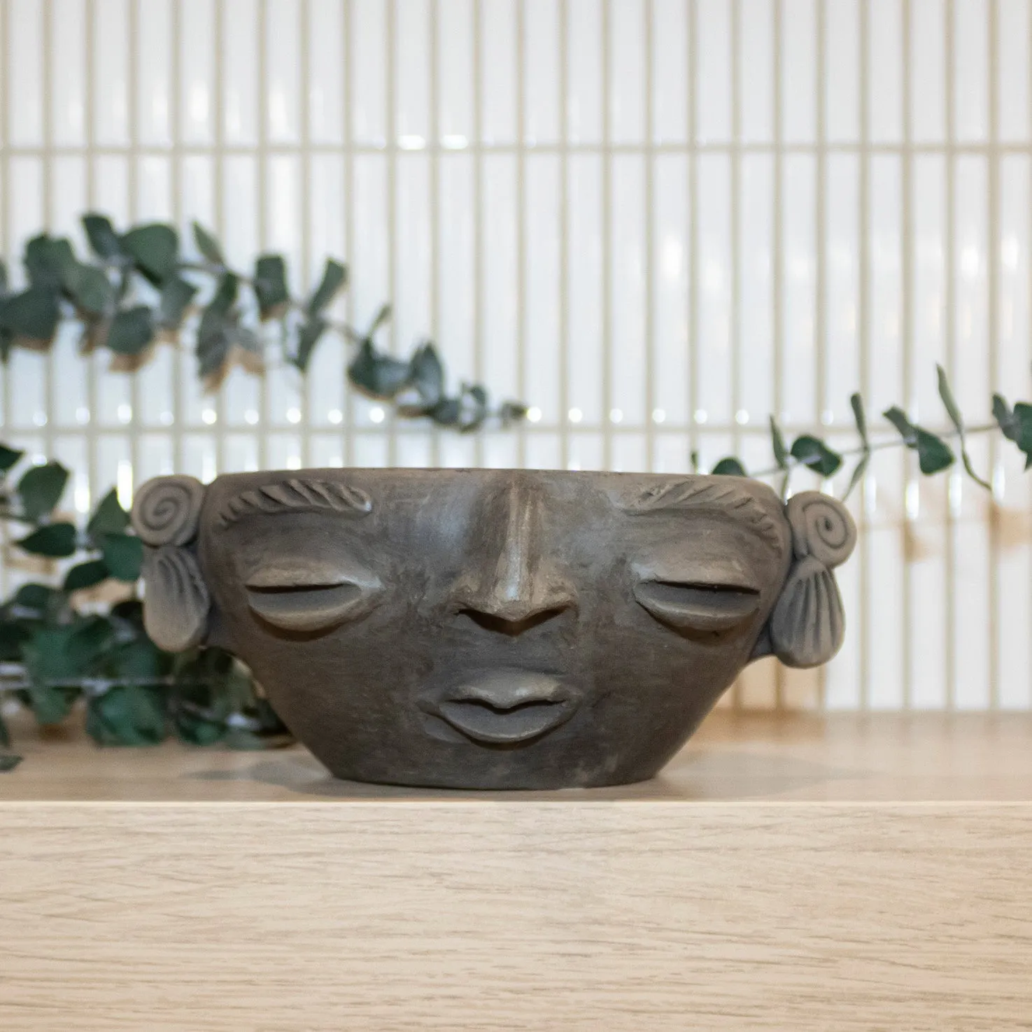 Atzompa Face Clay Bowl