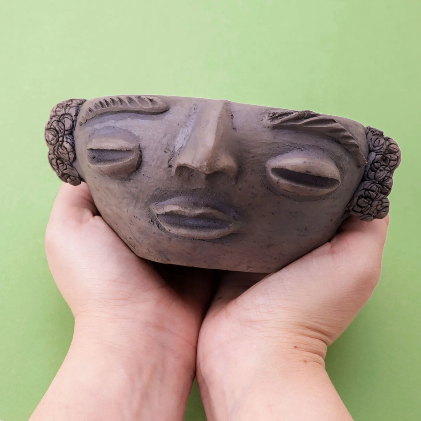 Atzompa Face Clay Bowl