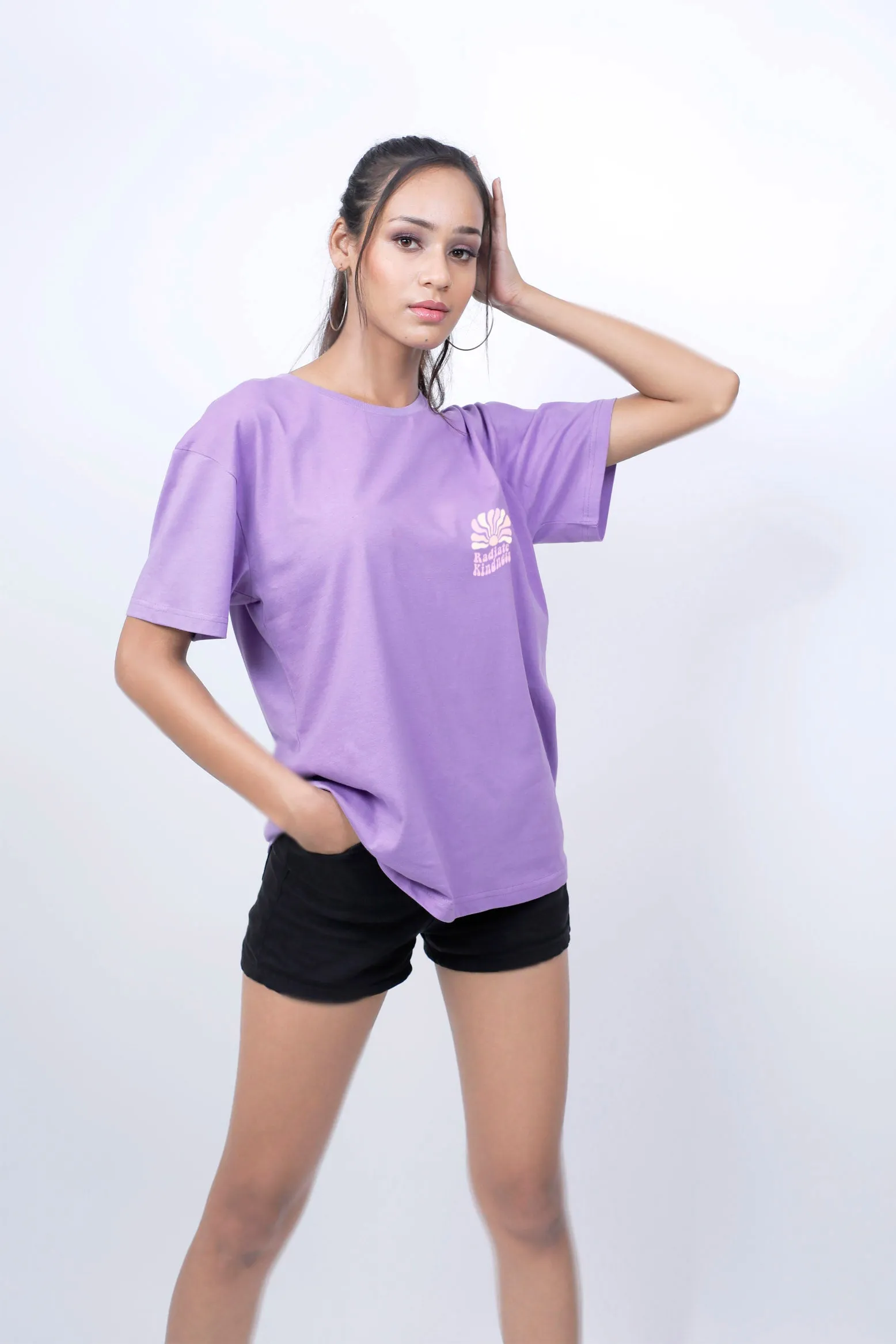 Back Print Kindness Lilac Oversized Tshirt