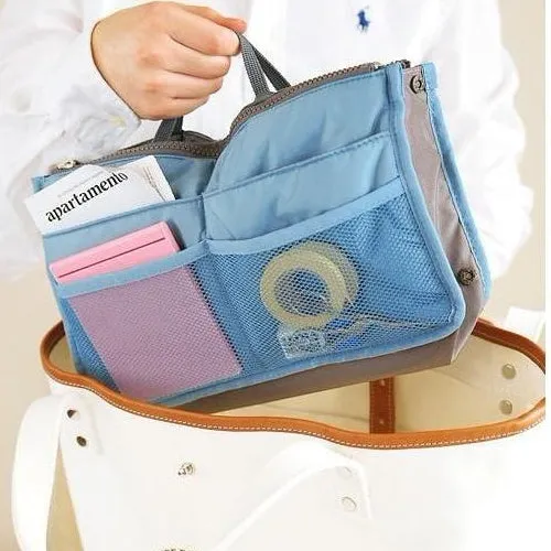 Bag Organiser Insert with 13 Pockets and Zippers