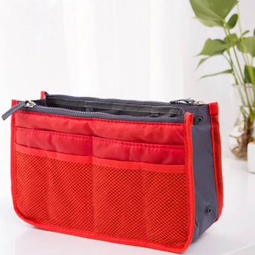 Bag Organiser Insert with 13 Pockets and Zippers