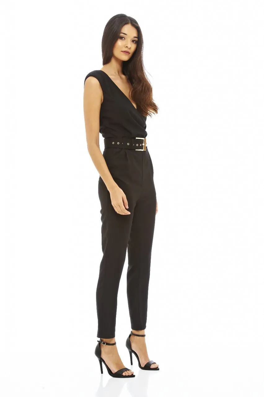 Belted Sleeveless Jumpsuit