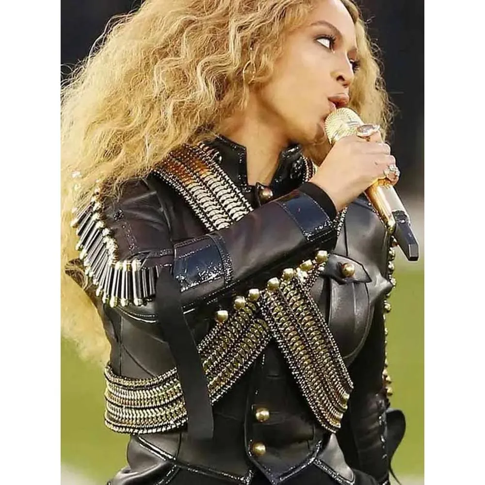 Beyonce Military Leather Jacket